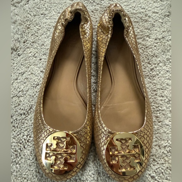 Tory Burch Shoes - Tory Burch Metallic Gold Loafers